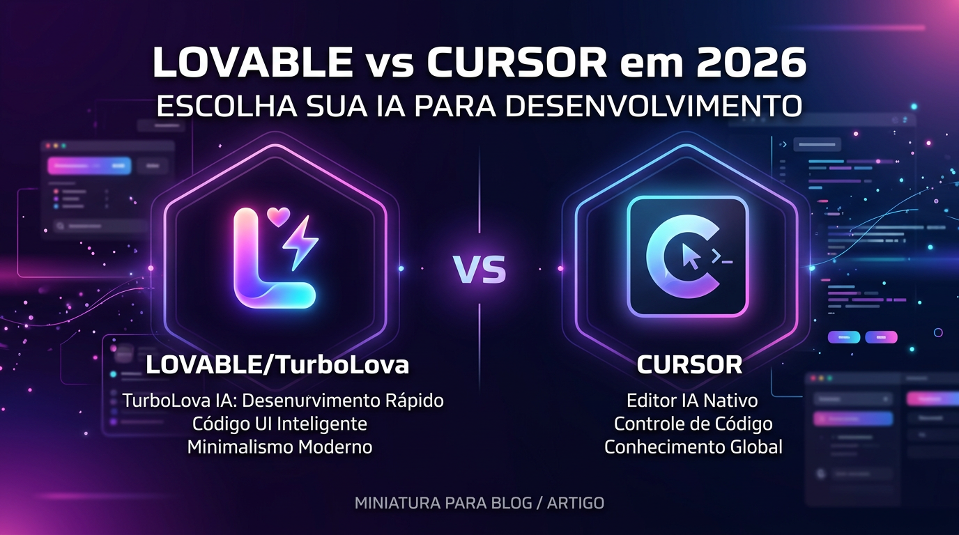 Lovable vs Cursor em 2026: Escolha sua IA para Desenvolvimento